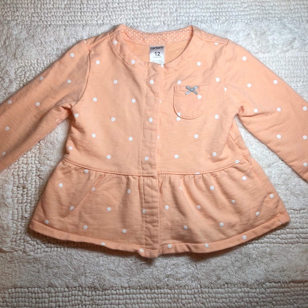 12M Carter's Snap Button Peplum Cardigan